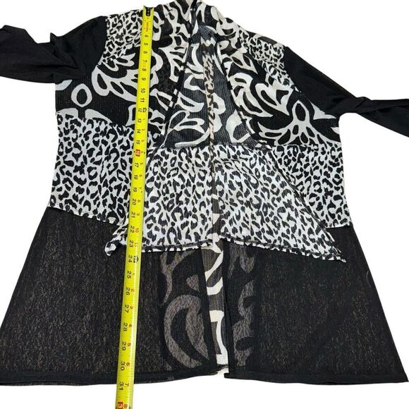 Aris A Jacket Open Animal Print Black White Lightweight XL Classic Gothic - Picture 6 of 7